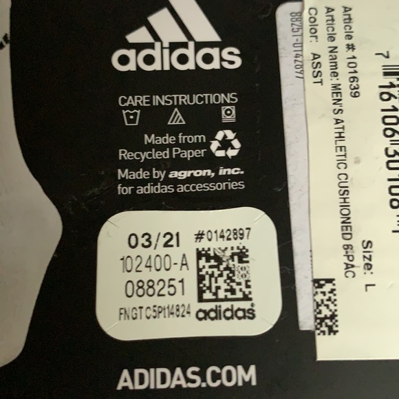 6 pairs socks set Adidas Men’s Cushioned Crew - Picture 14 of 16